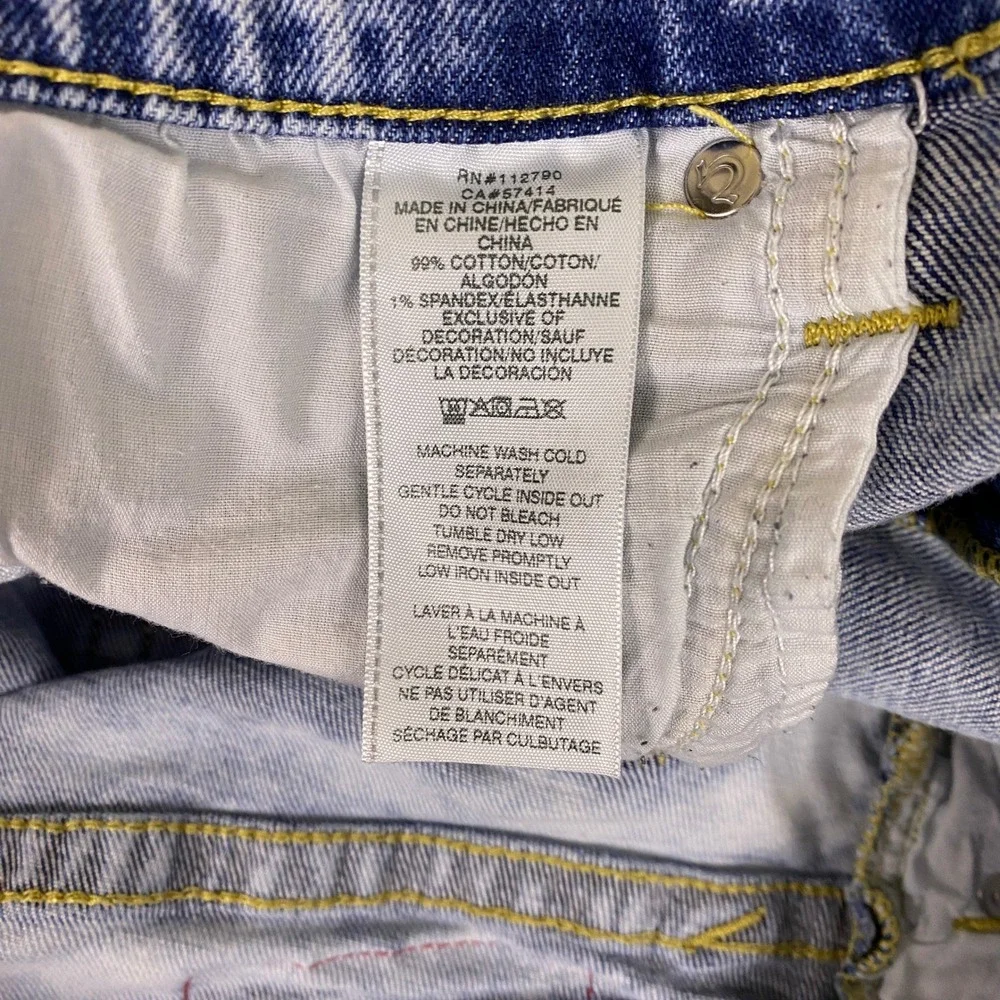 True Religion Rocco Relaxed Skinny Shorts Men's 40 Acid Wash Blue Denim Stretch